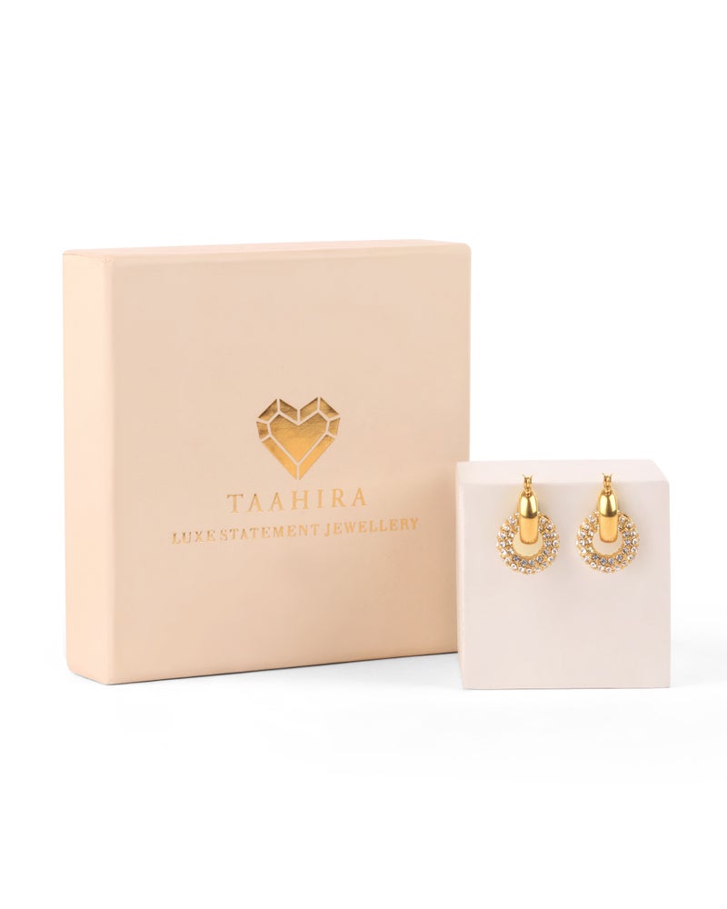 TAAHIRA Precious Gold Plated Zircon Earrings - Image 3